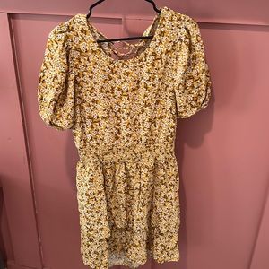 Wild fable backless yellow floral dress